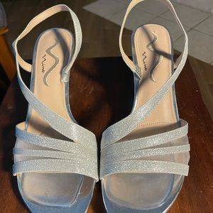 Nina, size 10 silver party/wedding shoes